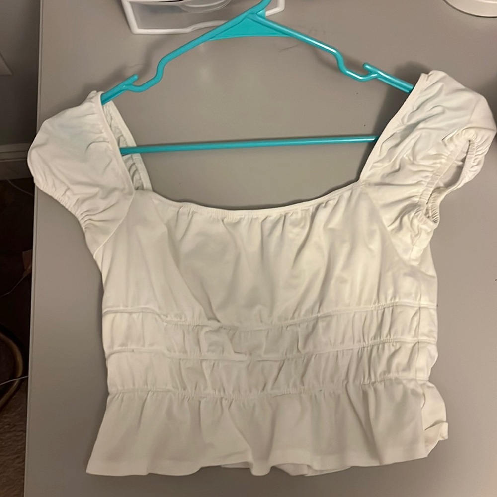 white ruffle princess polly top